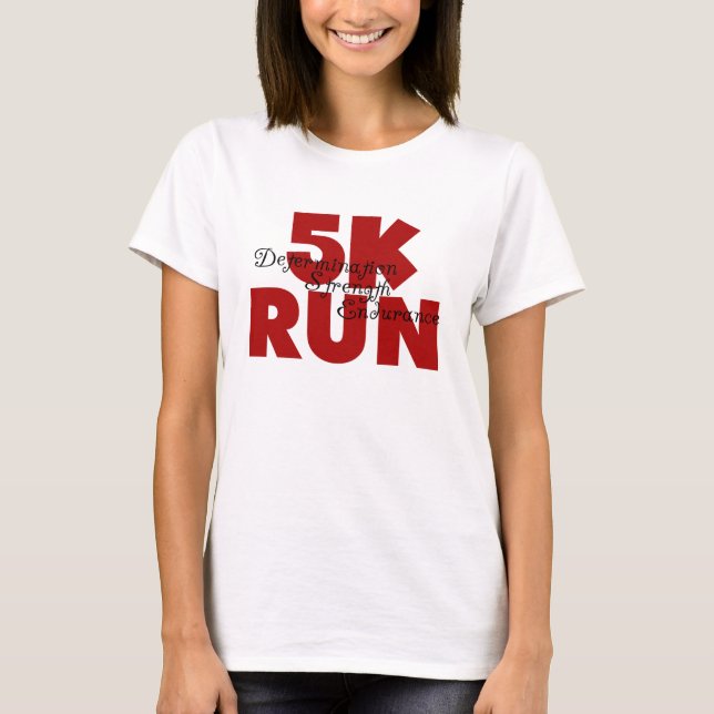 T-shirt 5 K Run Red Running Sports Athletics (Devant)