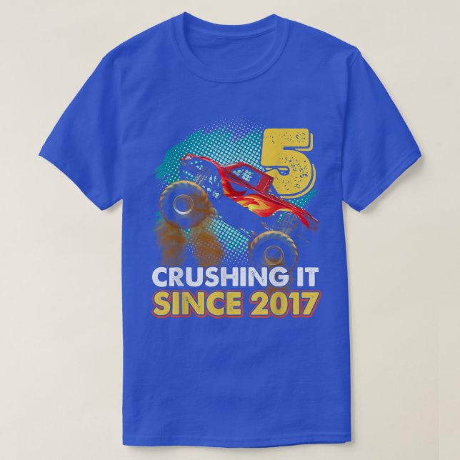 T-shirt 5 Le broyer depuis 2017 Monster Truck 5e Birthda (Design devant)