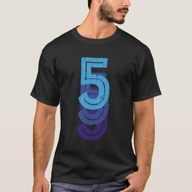T-shirt 5 Lucratif Numéro 5E Année Anniversaire Équipe Spo (Devant)