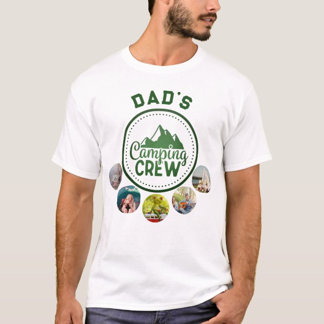 T-shirt 5 Photo Collage Papa's Camping Crew Outdoor (Devant)