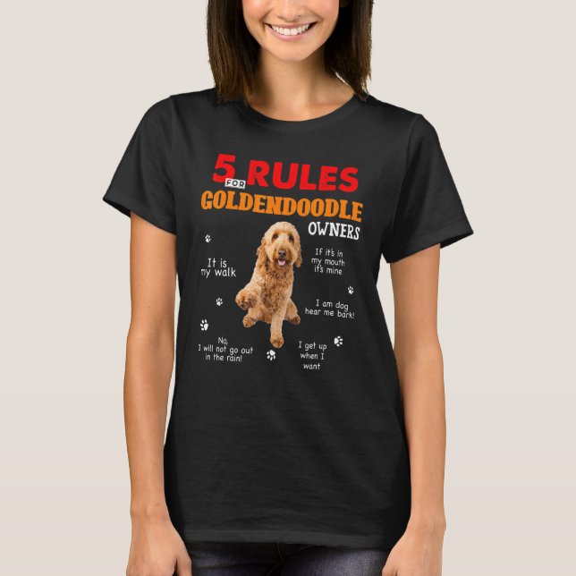 T-shirt 5 Règles Pour Les Propriétaires De Goldendoodle (Devant)