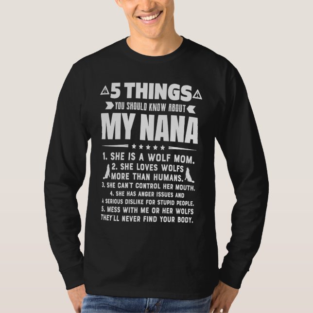 T-shirt 5 Things You Should Know About My Wolf Mom Grandma (Devant)