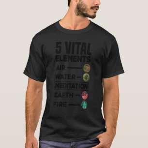 T-shirt 5 Vital Élément Air Water Meditation Earth Fire R