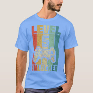 T-shirt 5 YO Birthday Boy Level 5 Unlocked Anniversary 5th