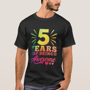 T-shirt 5Anniversaire Tie Dye 5 Anniversaire 5 fille année