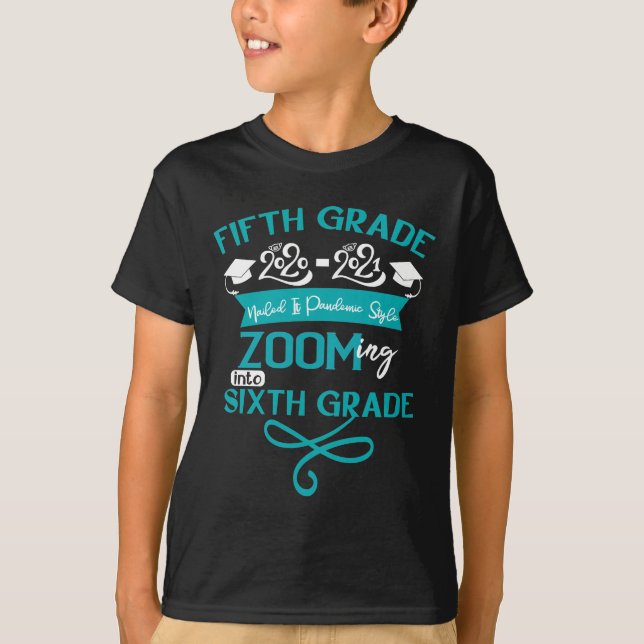 T-shirt 5e année 2021 Cadeau de graduation de style pandém (Devant)