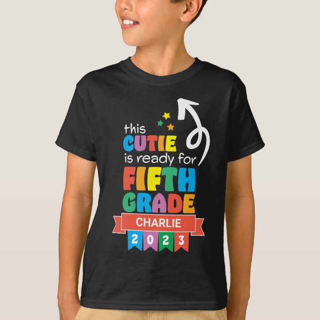 T-shirt 5e année 2023 Premier jour d'école Retour à l'écol (Devant)