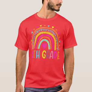T-shirt 5e année Boho Rainbow enseignant Jour Dernier de