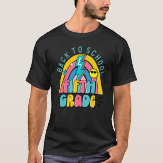 T-shirt 5e année Cute arc-en-ciel Retour à l'école Enseign