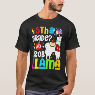 T-shirt 5e année No Prob Llama Étudiant enseignant Retour