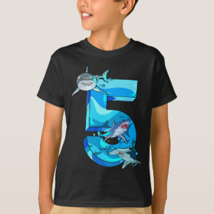 T-shirt 5e anniversaire 5 ans Vieux requins garçons Mer Oc