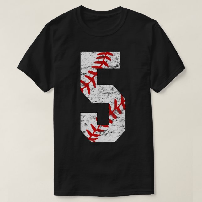 T-shirt 5e Anniversaire Baseball Big Numéro Cinq 5 Anniver (Design devant)