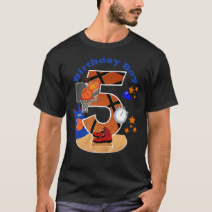 T-shirt 5e anniversaire Basketball Big Numéro 5 année Garç