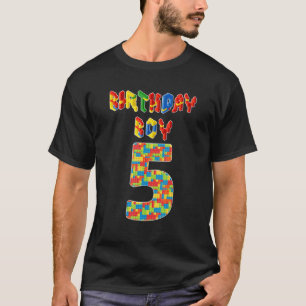 T-shirt 5e anniversaire Bâtiment de 5 ans Garçons Enfants