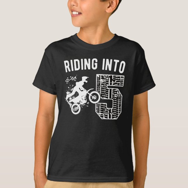 T-shirt 5e anniversaire Cadeau Dirt Vélo 5 ans Motocross (Devant)