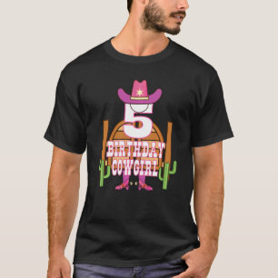 T-shirt 5e anniversaire Cowgirl 5 ans fille Rodéo Lover