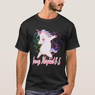 T-shirt 5E Anniversaire, Dabbing Unicorn Jeune Magie
