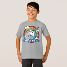 5e anniversaire de l'enfant Rainbow Unicorn Aujour