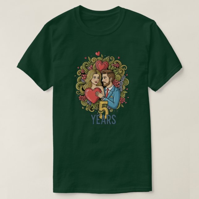 T-shirt 5e anniversaire de mariage  (Design devant)