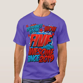 T-shirt 5e anniversaire de style de bande dessinée Incroya
