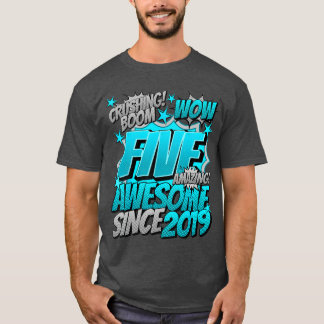 T-shirt 5e anniversaire de style de bande dessinée Incroya