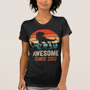 T-shirt 5e anniversaire Dinosaur 5 ans Garçon Enfants Awes