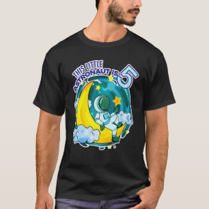 T-shirt 5e anniversaire garçon espace astronaute de cinq a