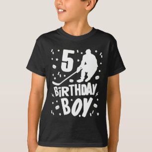 T-shirt 5e anniversaire Garçon Hockey sur glace Enfants 5 