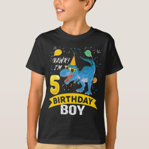 T-shirt 5e anniversaire Gift Boy T Rex Dinosaur 5 ans