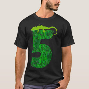 T-shirt 5e anniversaire Lizard 5 Reptile Thème Party Cinq 