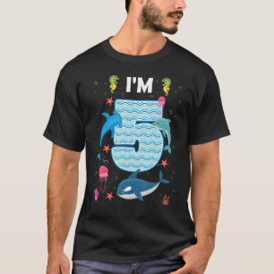 T-shirt 5e anniversaire Océan Mer Animal 5 ans Ancien Anni