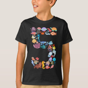 T-shirt 5e anniversaire Ocean Sea Animaux Thème 5 ans