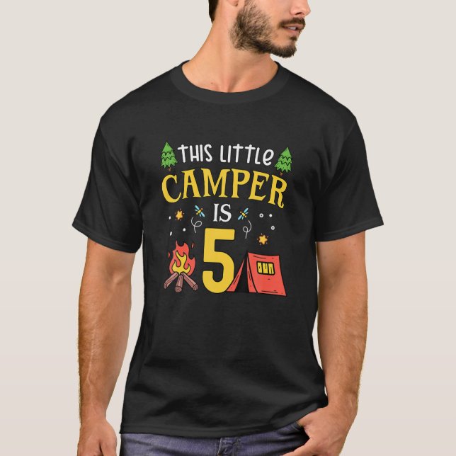 T-shirt 5E Anniversaire Petit Camper Cinq Ans Camping (Devant)
