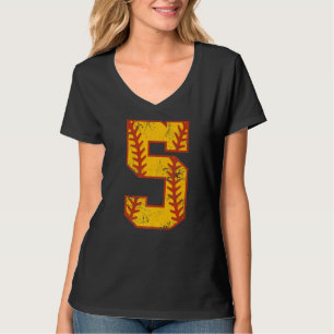 T-shirt 5e anniversaire Softball Bdy Cinq fille de 5 ans