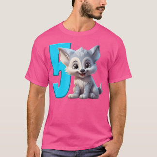 T-shirt 5E Anniversaire Wolf Anniversaire Boy Party Wolfs 