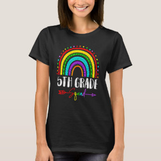 T-shirt 5e Classe Squad Cute Arc-En-Ciel Retour À L'École