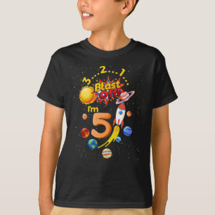 T-shirt 5E Feu D'Anniversaire Au Large De 5 Fusées D'Astro