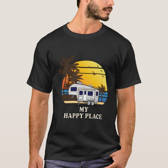 T-shirt 5E Roue Mon Happy Place Camper 5R (Devant)