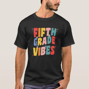 T-shirt 5e Vibes de cinquième année Prof Retro Groovy Reto