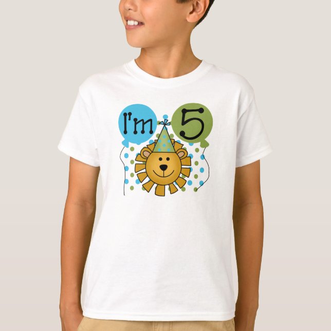 T-shirt 5ème Anniversaire de lion (Devant)
