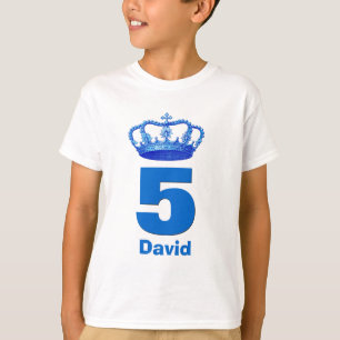 T-shirt 5ème Couronne d'anniversaire et garçon nommé fait
