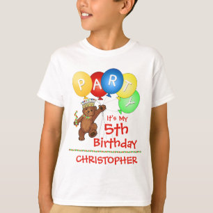 T-shirt 5ème coutume de fête d'anniversaire d'ours royal