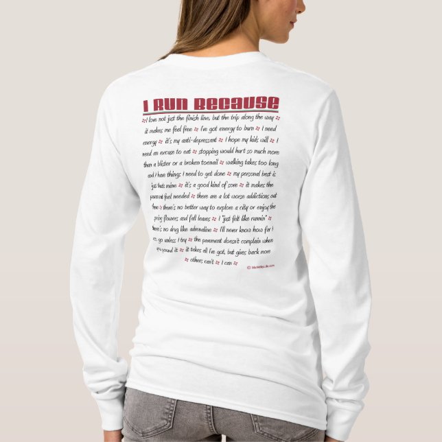 T-shirt 5K - Je cours puisque (Dos)