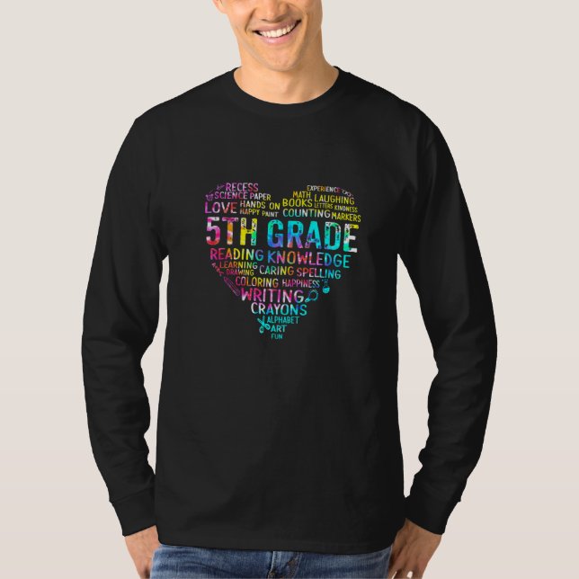 T-shirt 5th Grade Team Tie Dye Heart Back To School (Devant)