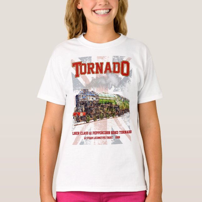 T-shirt 60163 Tornado Train à vapeur Vintage Locomotive (Devant)