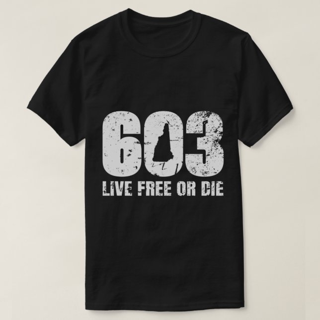 T-shirt 603 New Hampshire - Live Free or Die (Design devant)