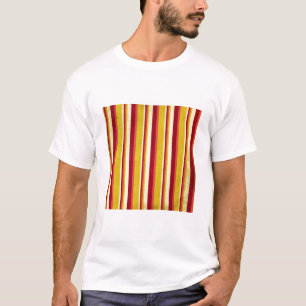 T-SHIRT 607 AUTOMNE STRIPES BURGUNDY RED GOLDEN JAUNE