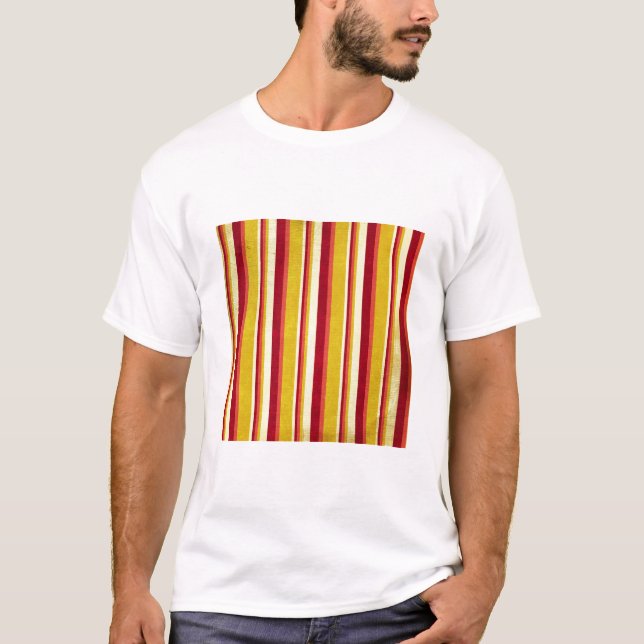 T-SHIRT 607 AUTOMNE STRIPES BURGUNDY RED GOLDEN JAUNE (Devant)