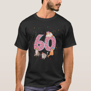T-shirt 60 Anniversaire Cute Cats Animal de compagnie 60e 