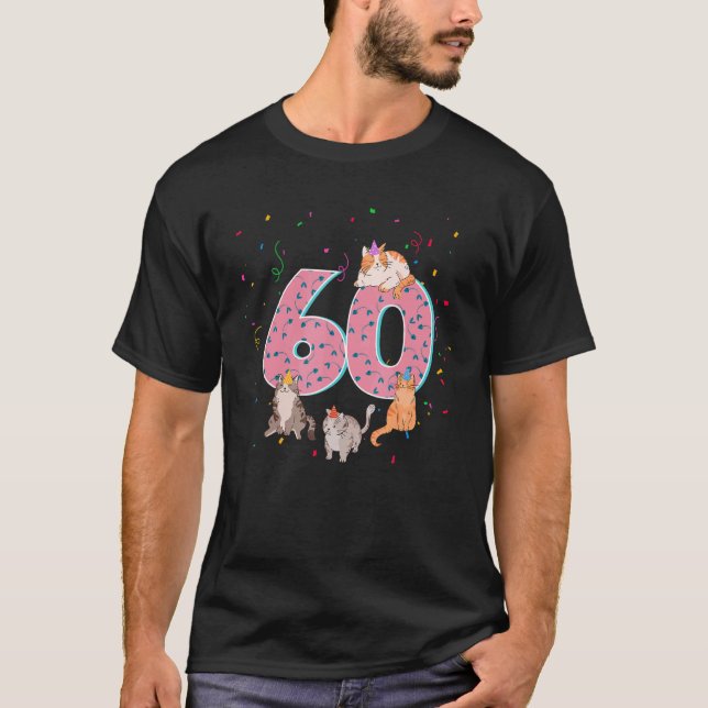 T-shirt 60 Anniversaire Cute Cats Animal de compagnie 60e  (Devant)